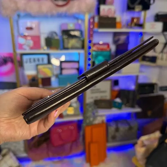 Unused Fendi Vintage Dark Brown Leather Large Bifold Wallet Unisex Men’s - Picture 6 of 15